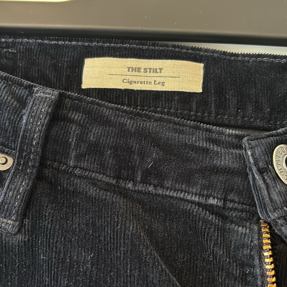 AG | The Stilt Cigarette Leg Corduroy Pants in Navy Blue | Size 32R | Like new - Picture 3 of 4